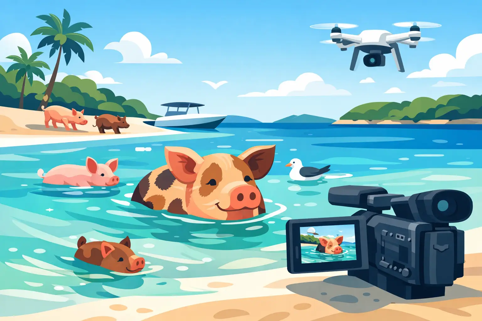 Swimming Pigs Exuma Bahamas Video Tips