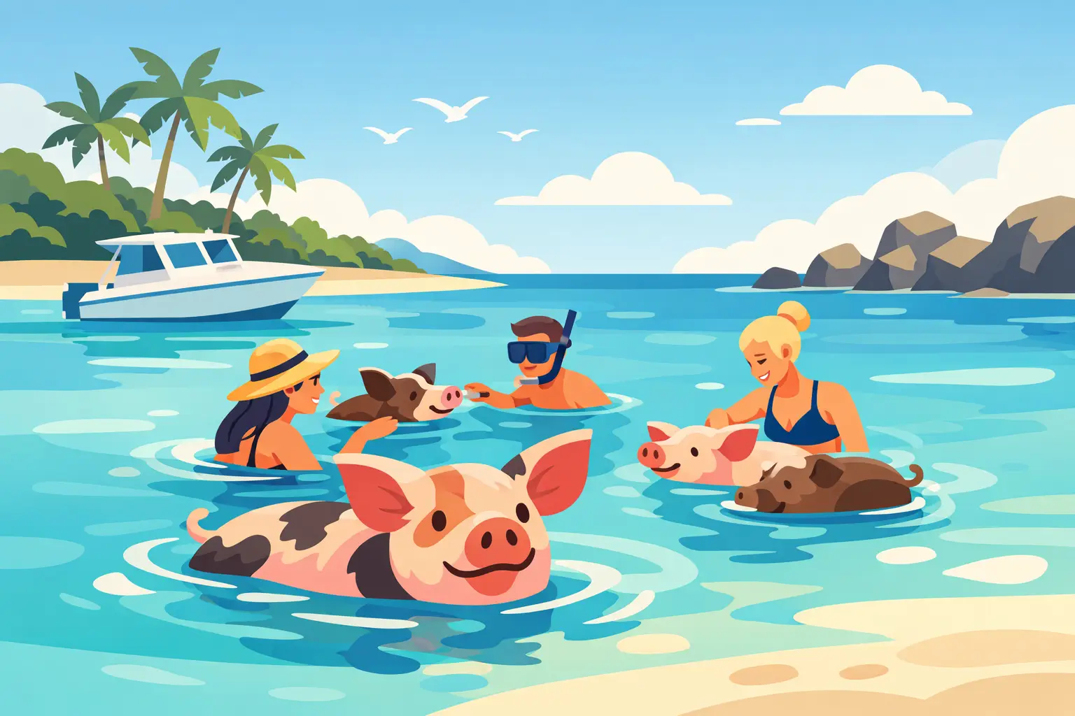 Pig Swimming Tours for a Better Bahamas Day